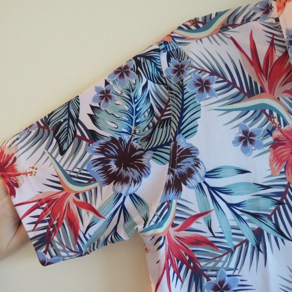 WAGGLE Tropic Breeze Hawaiian Stretch Golf Polo Shirt - Size L - Picture 8 of 14